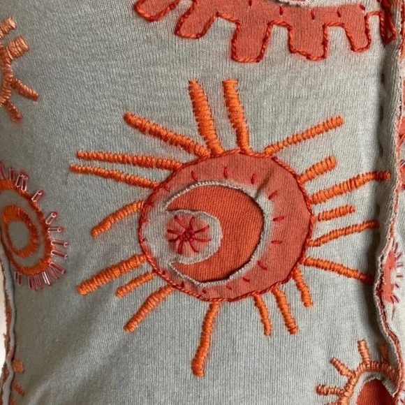 Project Alabama Hand top, hand stitched, beads, marked M but fits like XS - Picture 5 of 14